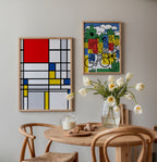 Piet Mondrian Tall Composition with Red Poster – två posters i rum 3