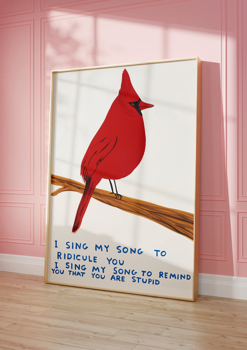 Red Cardinal Song poster visad rakt fram – Bozetto affisch i hög tryckkvalitet i hög tryckkvalitet