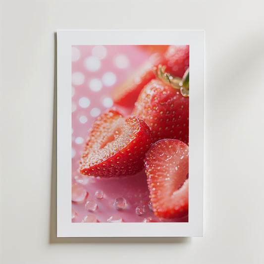 Wet Strawberries Poster
