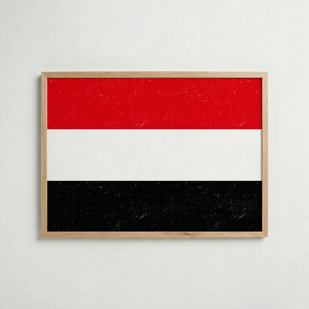 Yemen National Flag Poster i ekram – inramad konsttryck för stilren inredning hos Bozetto