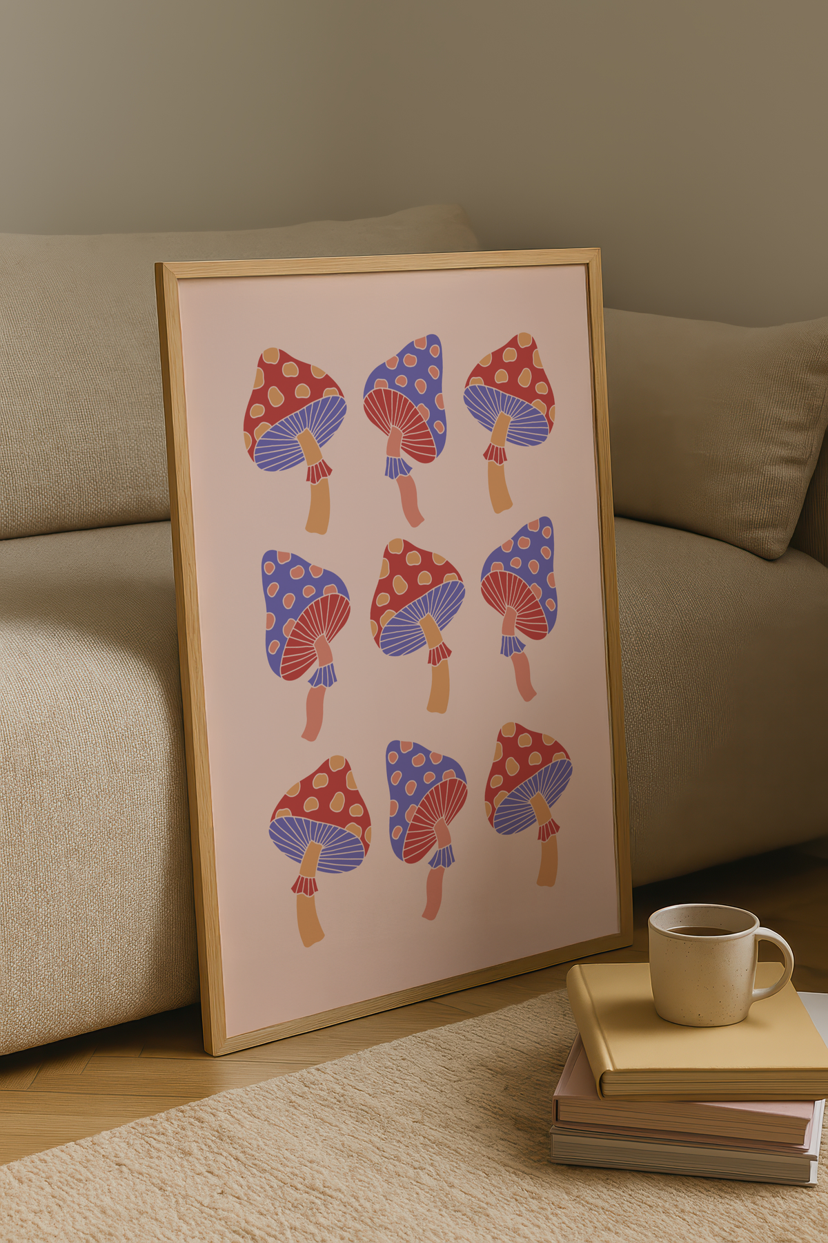 Psychedelic Mushrooms poster visad rakt fram – Bozetto affisch i hög tryckkvalitet