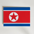 North Korea National Flag Poster – modern konst och stilren konsttryck för hemmet hos Bozetto
