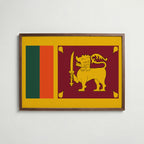 Sri Lanka National Flag Poster i valnötsram – varm konstaffisch för hemmet från Bozetto