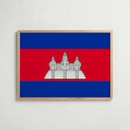 Cambodia National Flag Poster i ekram – inramad konsttryck för stilren inredning hos Bozetto