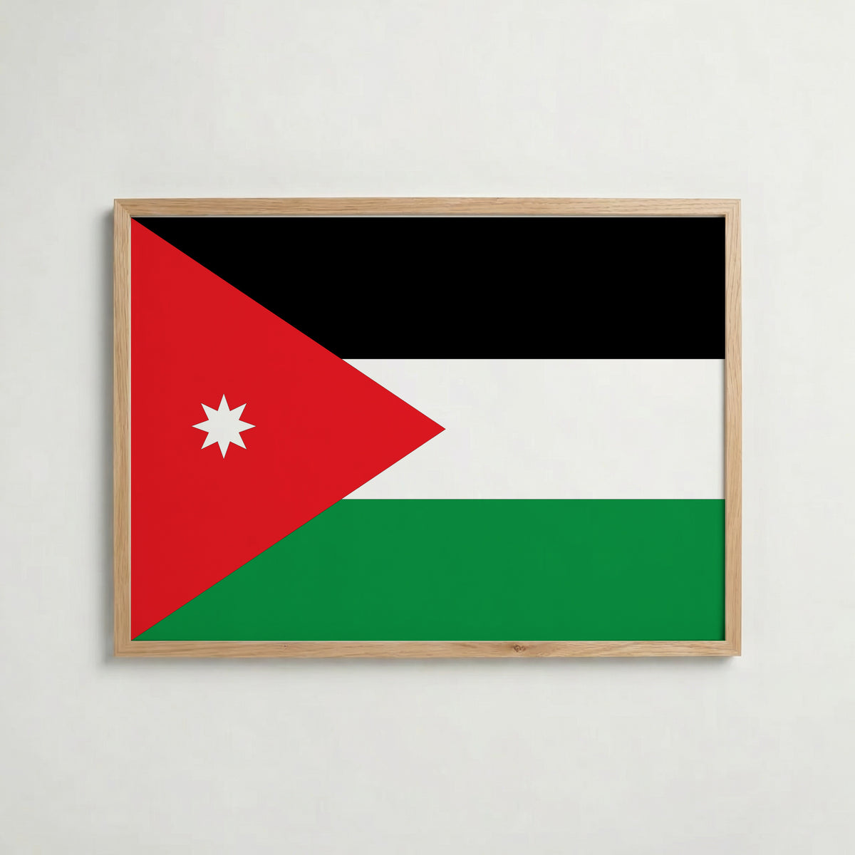 Jordan National Flag Poster i ekram – inramad konsttryck för stilren inredning hos Bozetto