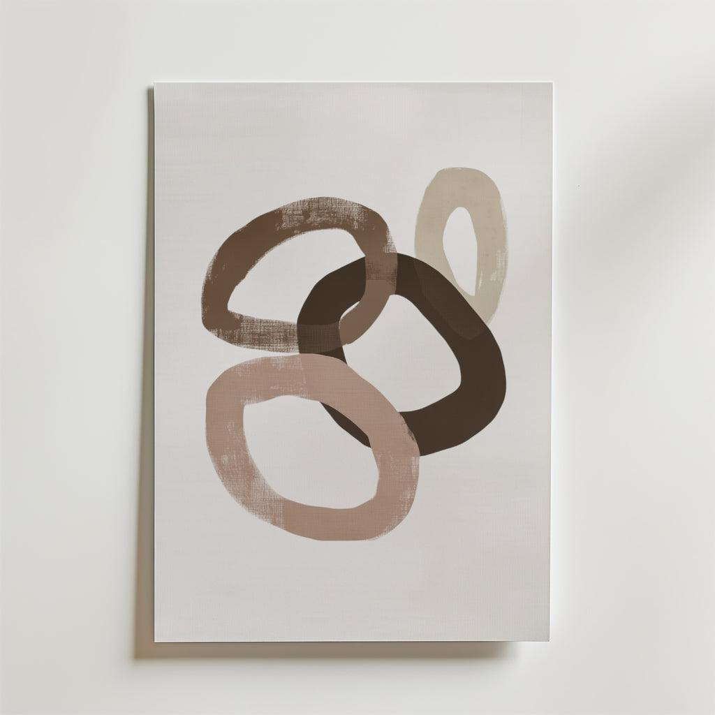 Muted Circles – stilfullt konsttryck från Bozetto, tryckt på matt finpapper i hög tryckkvalitet
