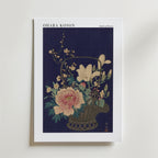 Basket of Flowers Ohara Koson – stilfullt konsttryck från Bozetto, tryckt på matt finpapper