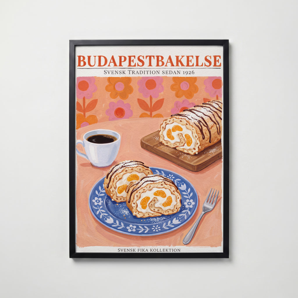 Budapestbakelse Poster – svart ram