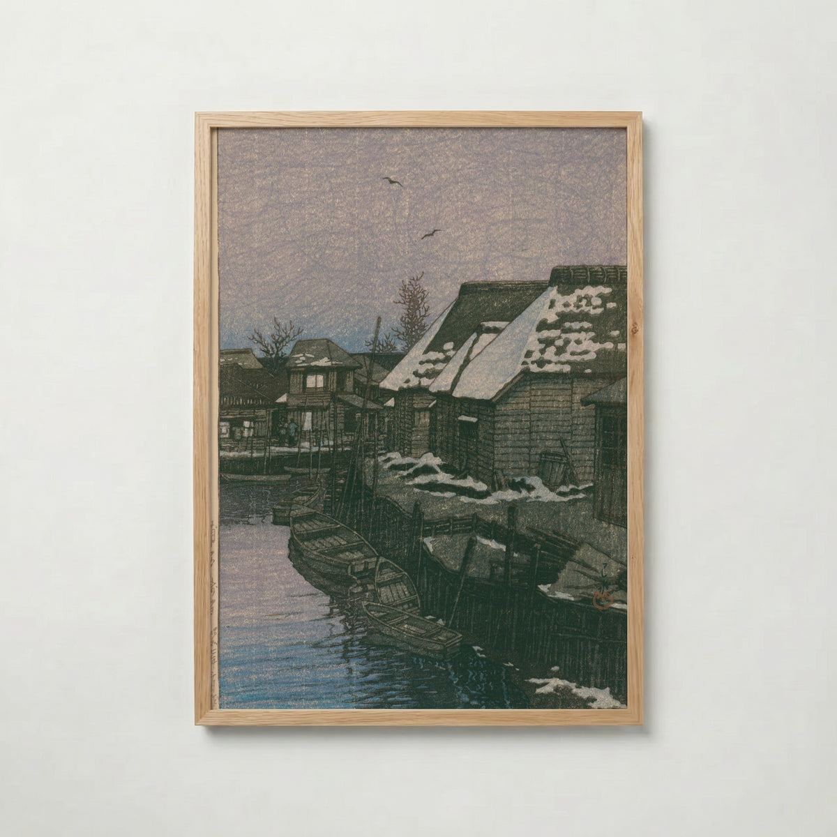 Hasui Kawase Lingering Snow at Urayasu 1932 Poster – ekram