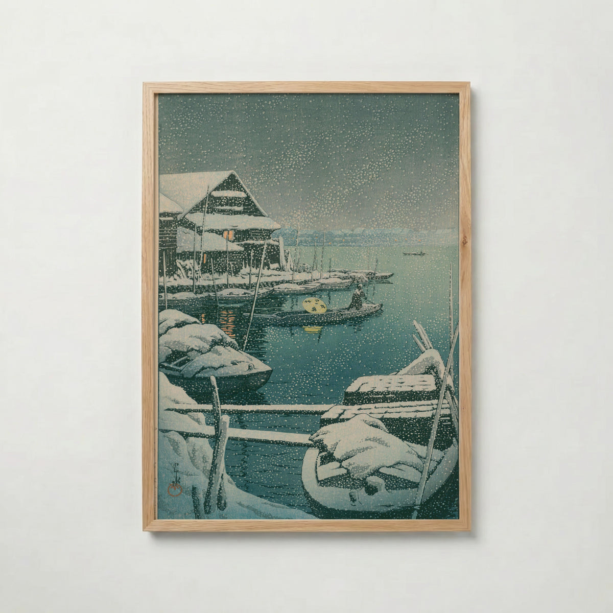 Hasui Kawase Snow at Mukojima 1931 Poster – ekram