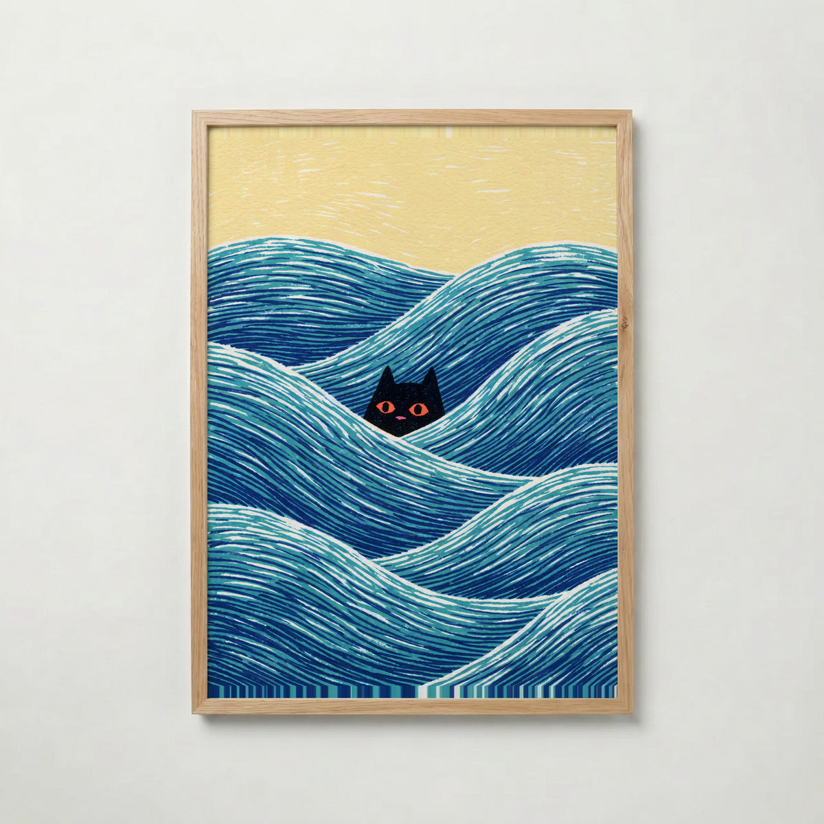 Hidden Cat Waves Poster – ekram