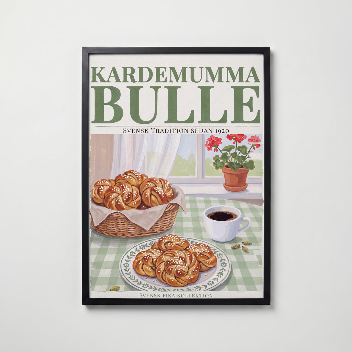 Kardemummabulle Poster – svart ram