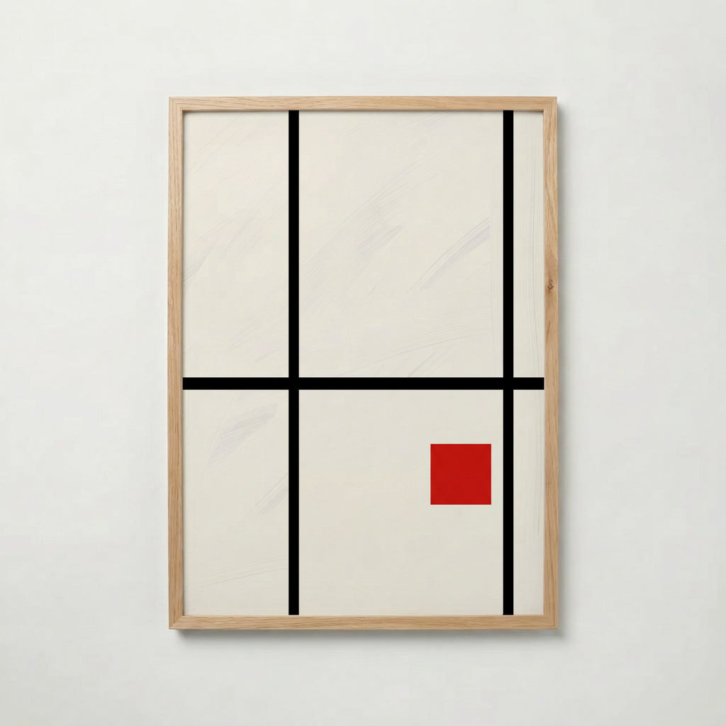 Piet Mondrian Composition with Small Red Square Poster – ekram