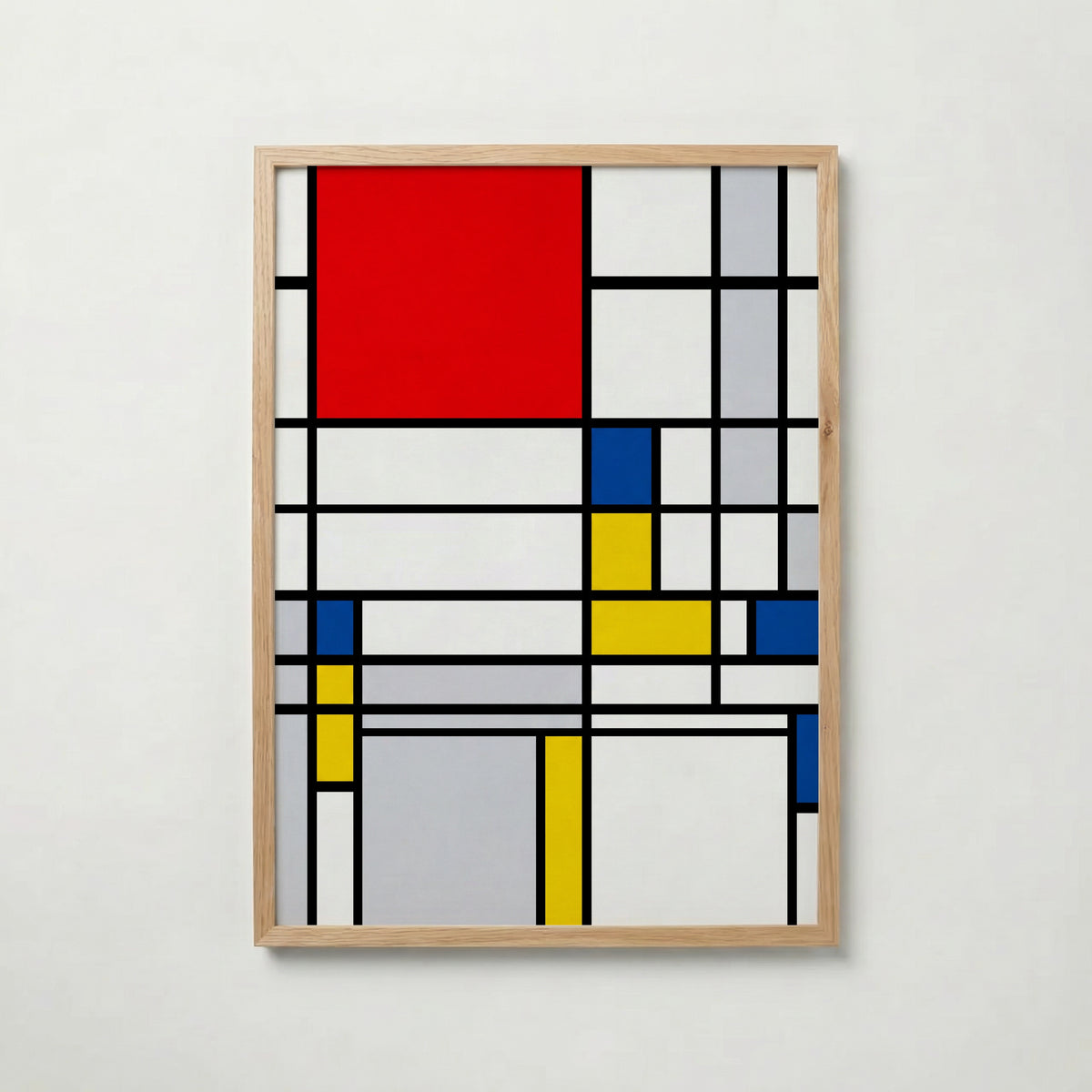 Piet Mondrian Tall Composition with Red Poster – ekram