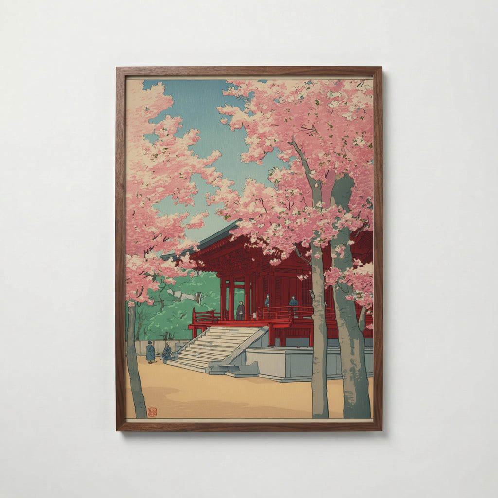 Sakura Temple poster visad rakt fram – Bozetto affisch i hög tryckkvalitet i hög tryckkvalitet