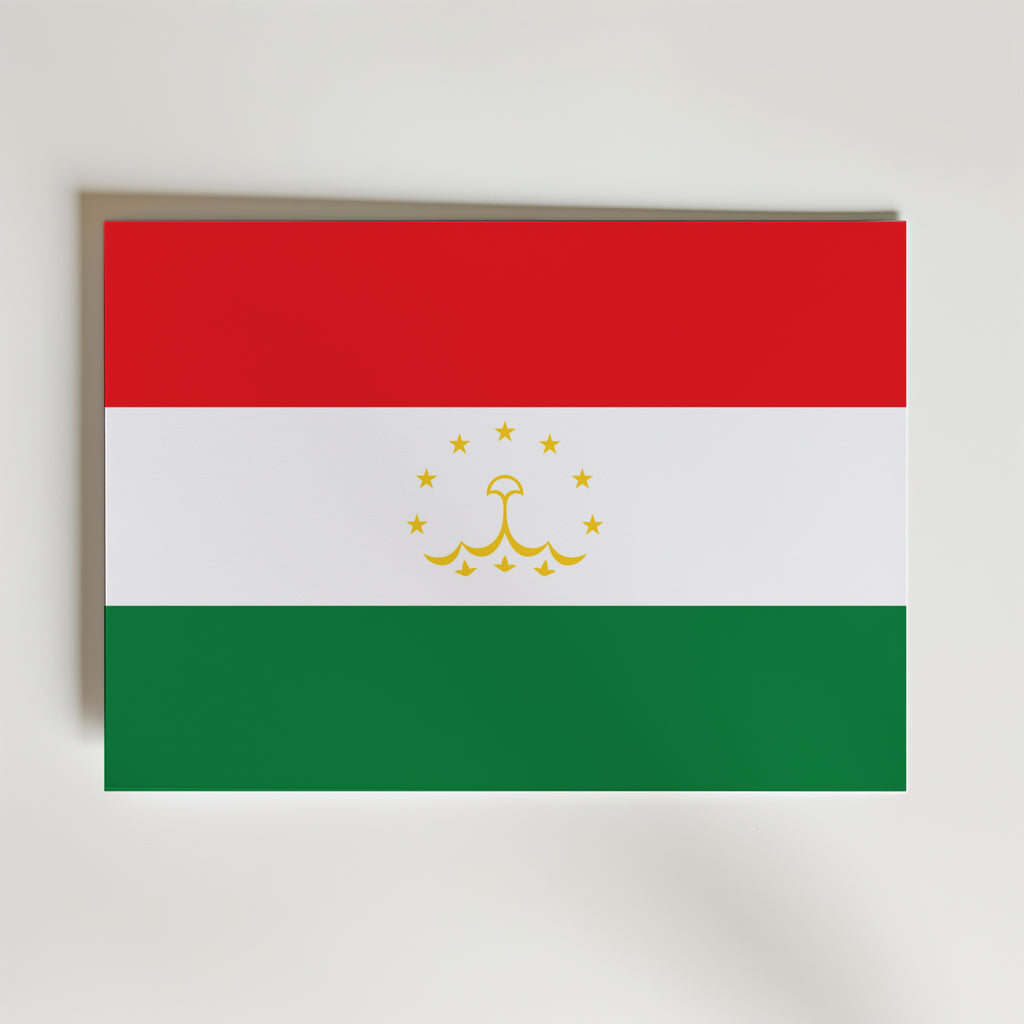 Tajikistan National Flag Poster – modern konst och stilren konsttryck för hemmet hos Bozetto