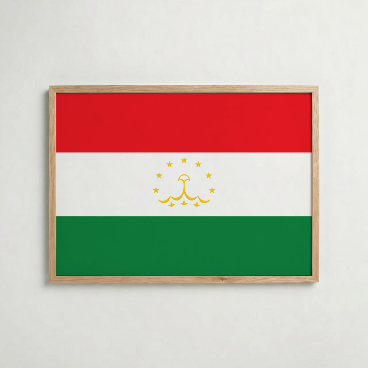 Tajikistan National Flag Poster i ekram – inramad konsttryck för stilren inredning hos Bozetto