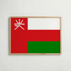 Oman National Flag Poster i ekram – inramad konsttryck för stilren inredning hos Bozetto