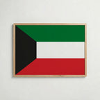 Kuwait National Flag Poster i ekram – inramad konsttryck för stilren inredning hos Bozetto