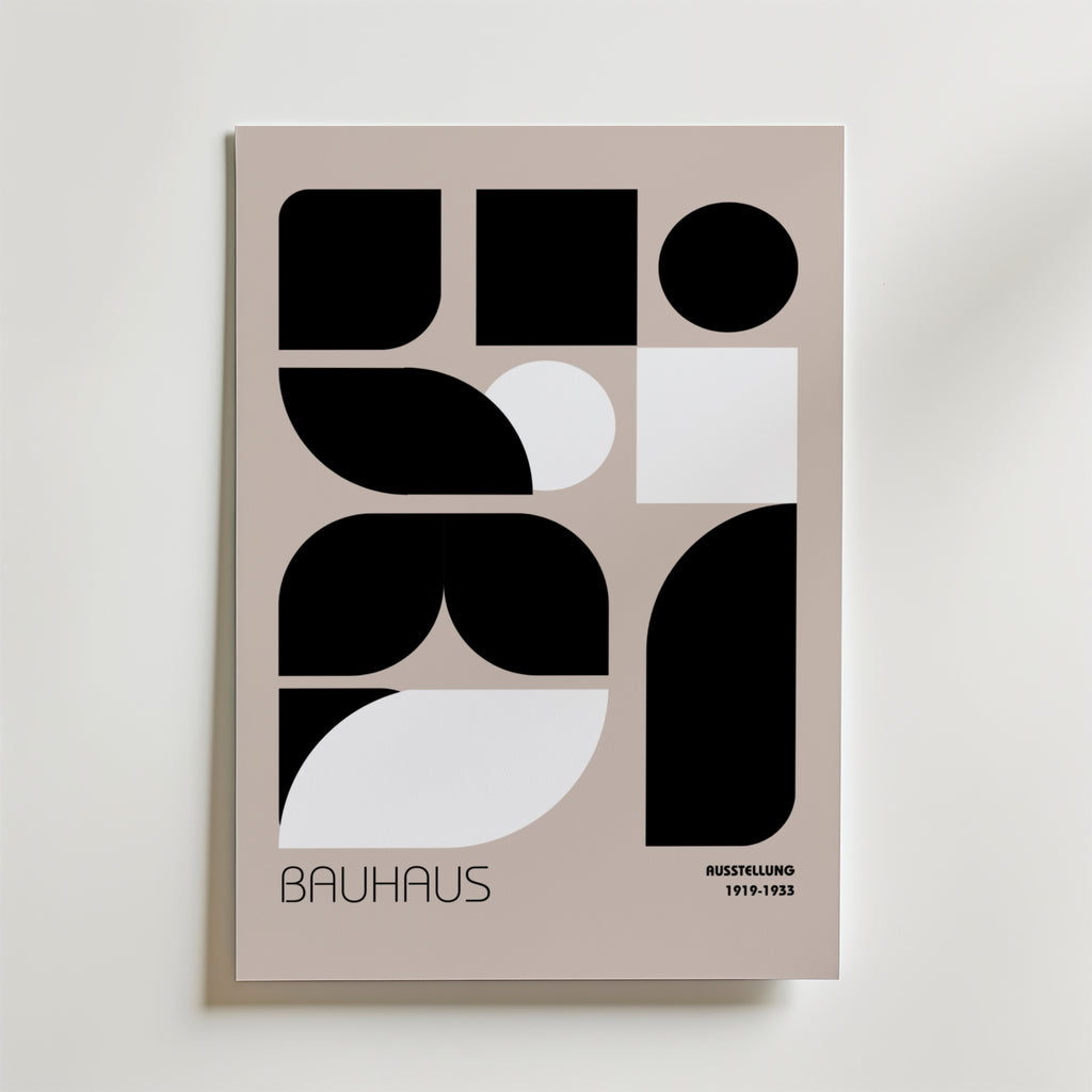 Bauhaus Geometric Blocks – stilfullt konsttryck från Bozetto, tryckt på matt finpapper