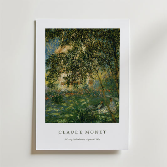 Claude Monet Relaxing In The Garden Poster