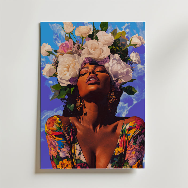 Floral Crown Portrait Poster
