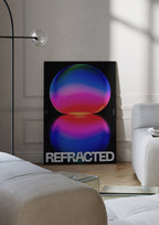 Refracted Neon Sphere poster visad rakt fram – Bozetto affisch i hög tryckkvalitet
