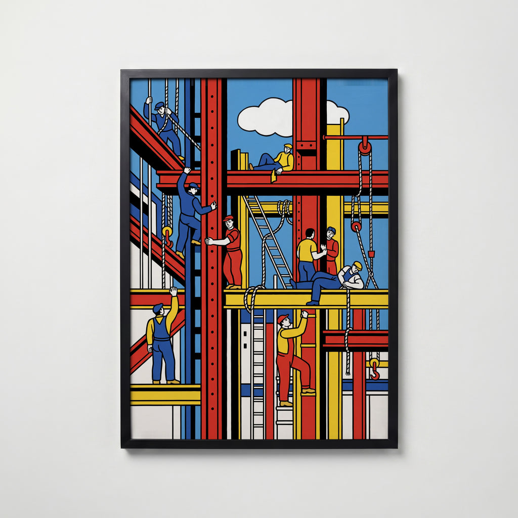 Fernand Leger The Builders 1950 Poster – svart ram