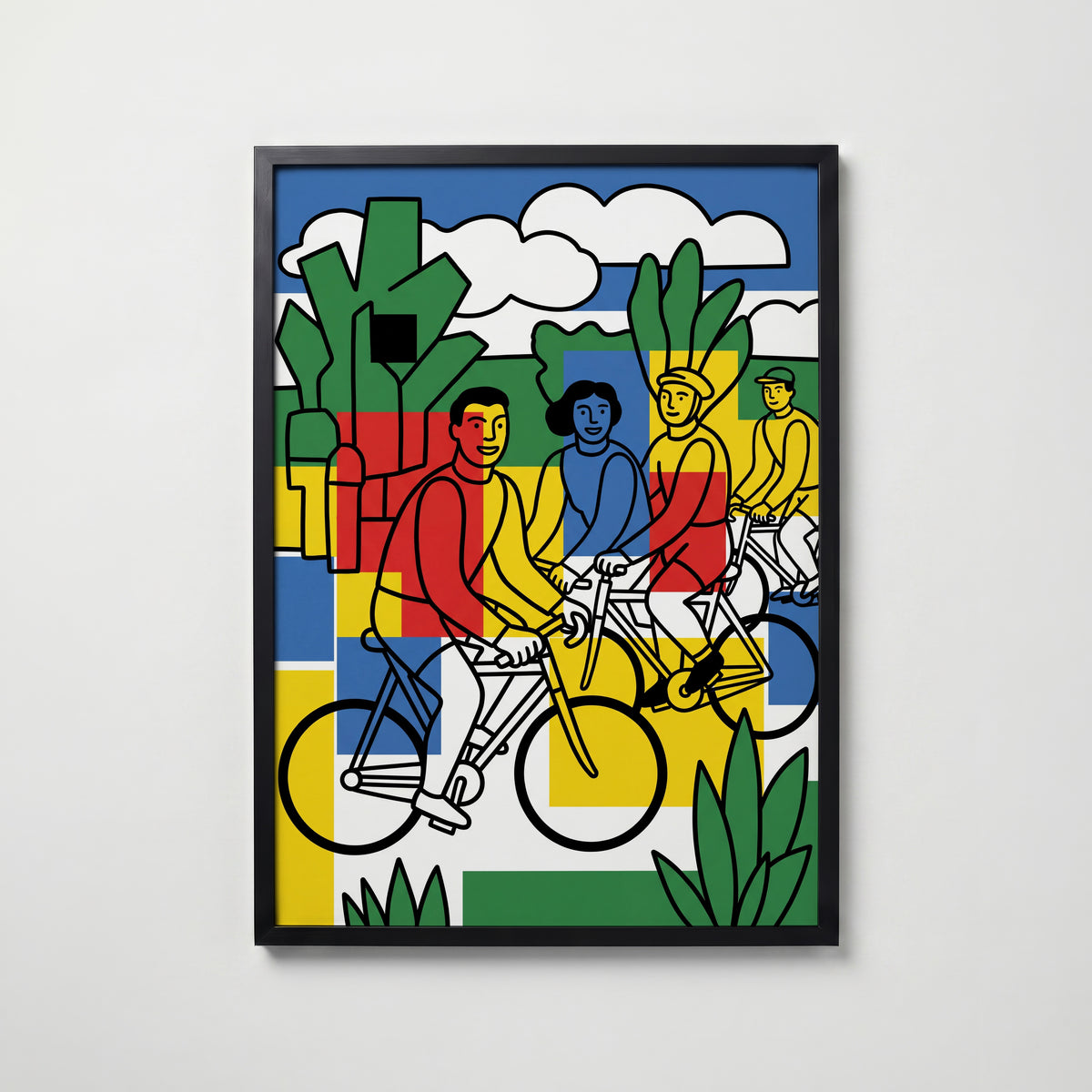 Fernand Leger The Cyclists Poster – svart ram