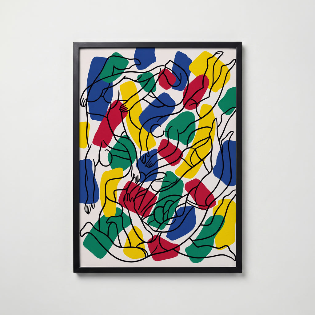 Fernand Leger The Swimmers Poster – svart ram