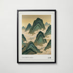 Sanmyaku Poster – svart ram