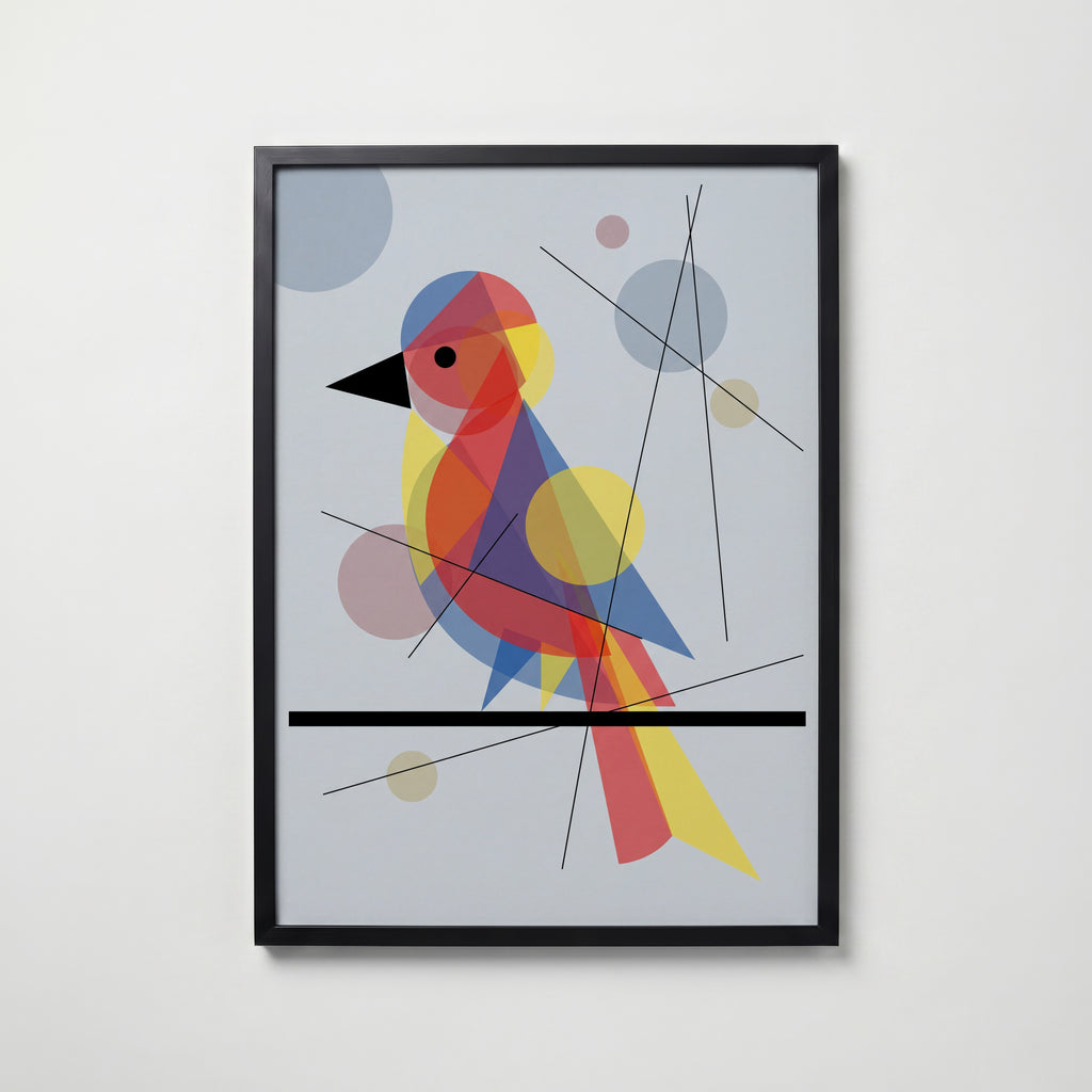Wassily Kandinsky Bird on a Line Poster – svart ram