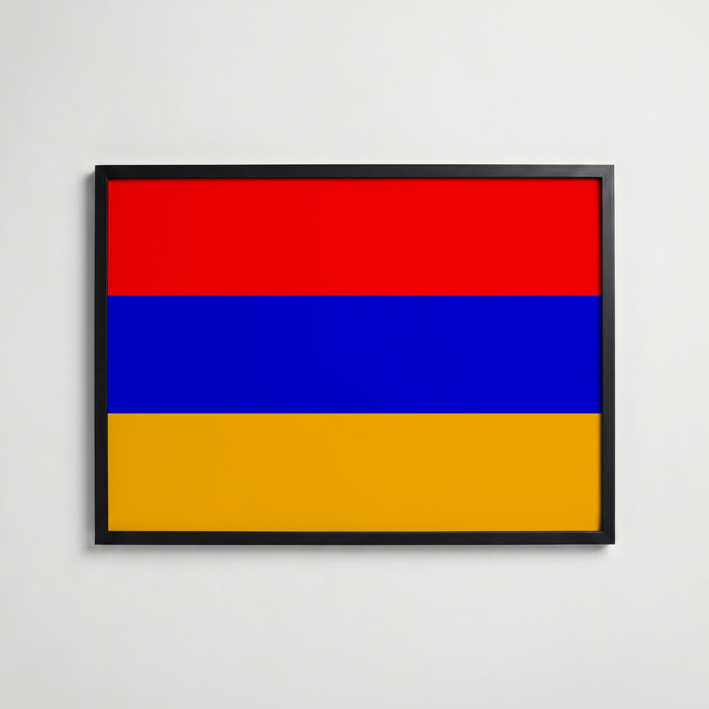 Armenia National Flag Poster i svart ram – stilren konsttryck som väggdekor från Bozetto