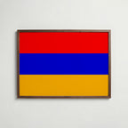 Armenia National Flag Poster i valnötsram – varm konstaffisch för hemmet från Bozetto