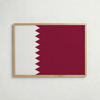 Qatar National Flag Poster i ekram – inramad konsttryck för stilren inredning hos Bozetto