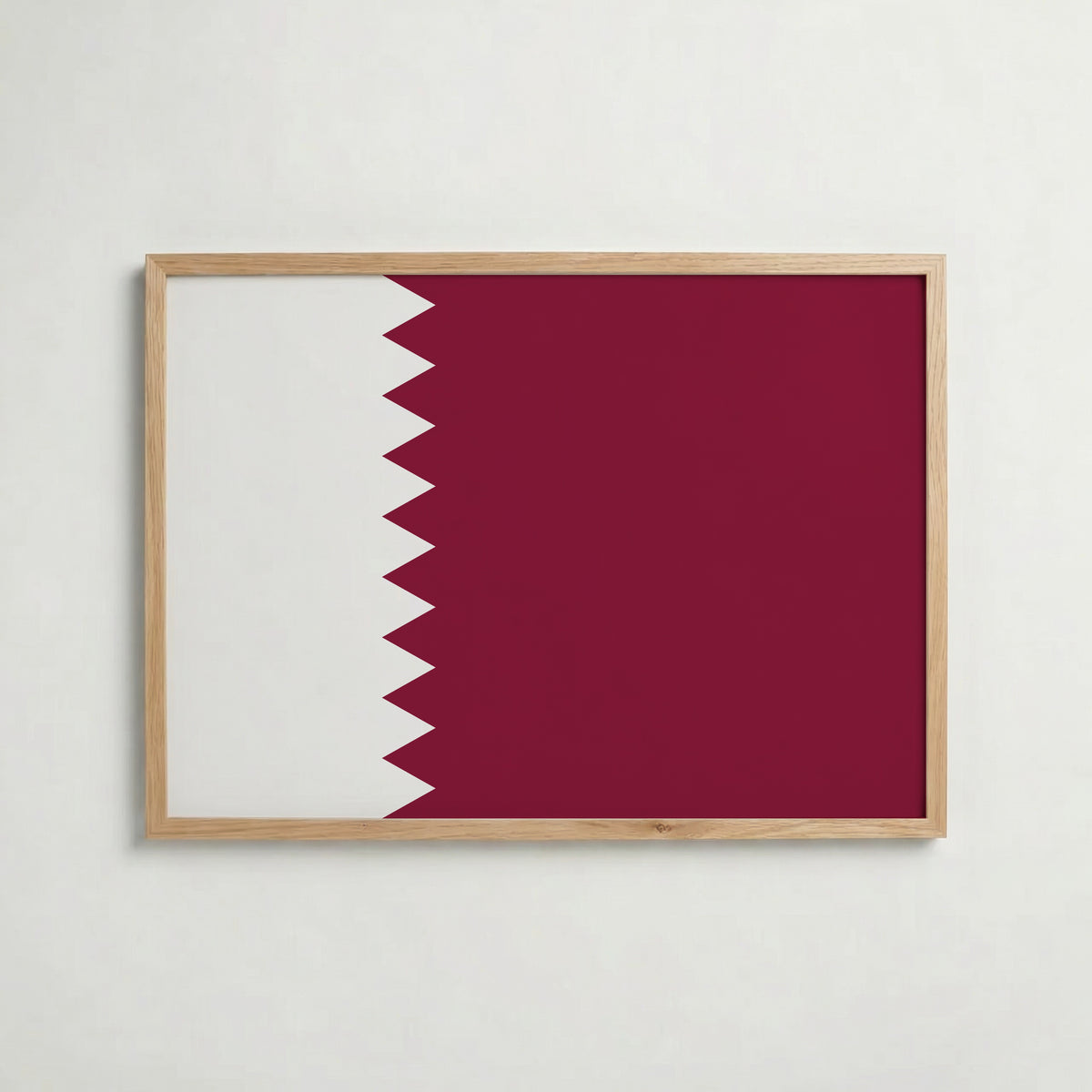 Qatar National Flag Poster i ekram – inramad konsttryck för stilren inredning hos Bozetto