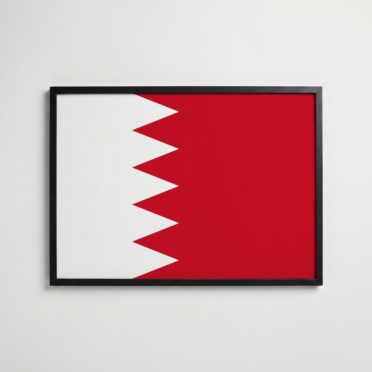 Bahrain National Flag Poster i svart ram – stilren konsttryck som väggdekor från Bozetto