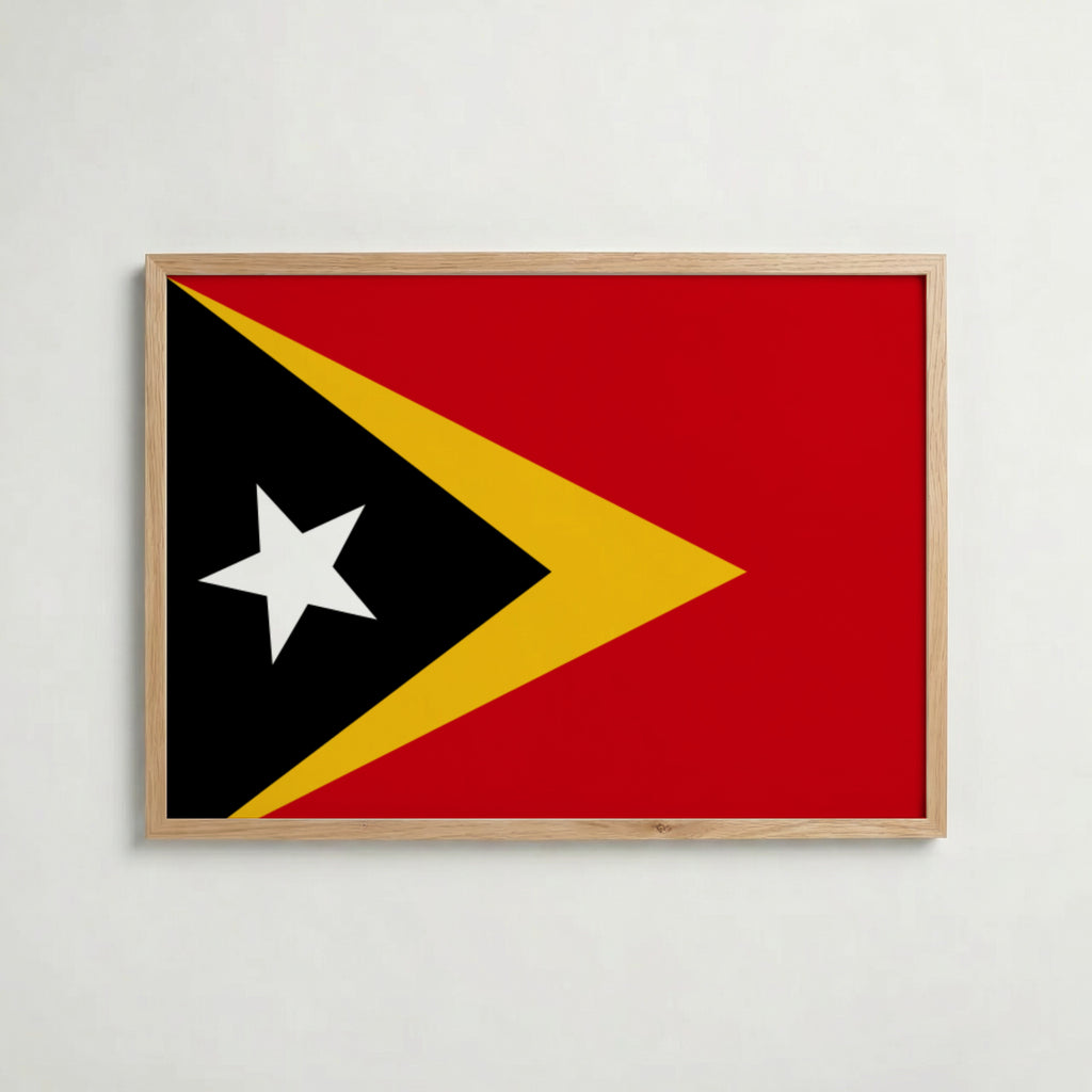East Timor National Flag Poster i ekram – inramad konsttryck för stilren inredning hos Bozetto