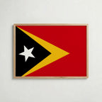 East Timor National Flag Poster i ekram – inramad konsttryck för stilren inredning hos Bozetto