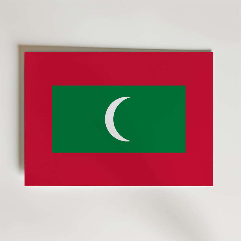 Maldives National Flag Poster – modern konst och stilren konsttryck för hemmet hos Bozetto