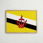 Brunei National Flag Poster i ekram – inramad konsttryck för stilren inredning hos Bozetto
