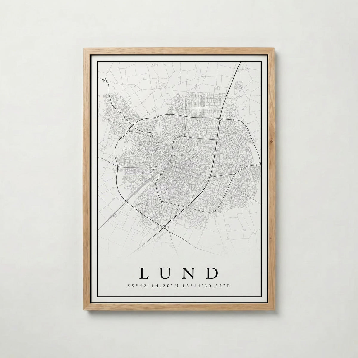 Lund Karta poster i flera storlekar – jämför mått och välj rätt hos Bozetto i hög tryckkvalitet