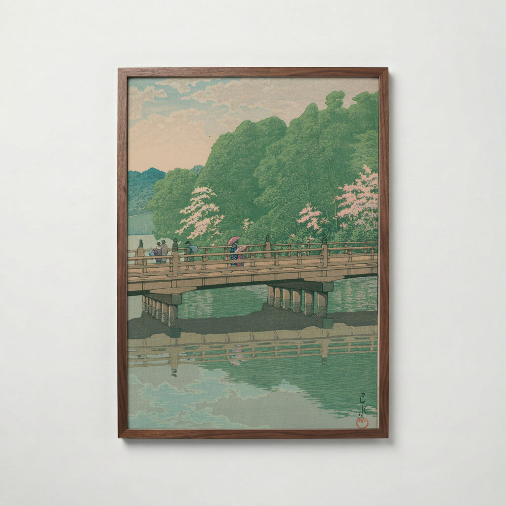 Hasui Kawase Benkei Bridge at Akasaka 1931 Poster – valnötsram