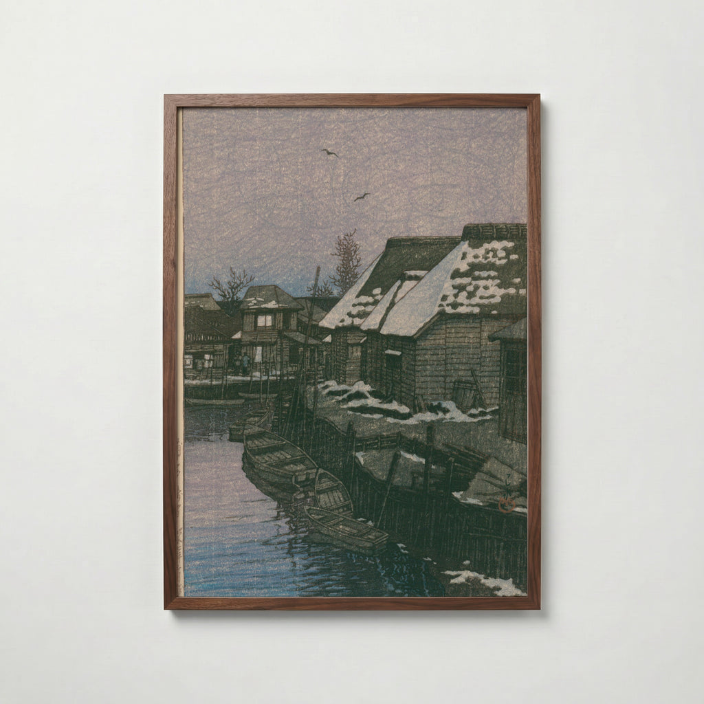 Hasui Kawase Lingering Snow at Urayasu 1932 Poster – valnötsram