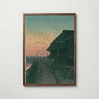 Hasui Kawase Sunset at Morigasaki 1932 Poster – valnötsram