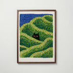 Hidden Cat Meadow Poster – valnötsram