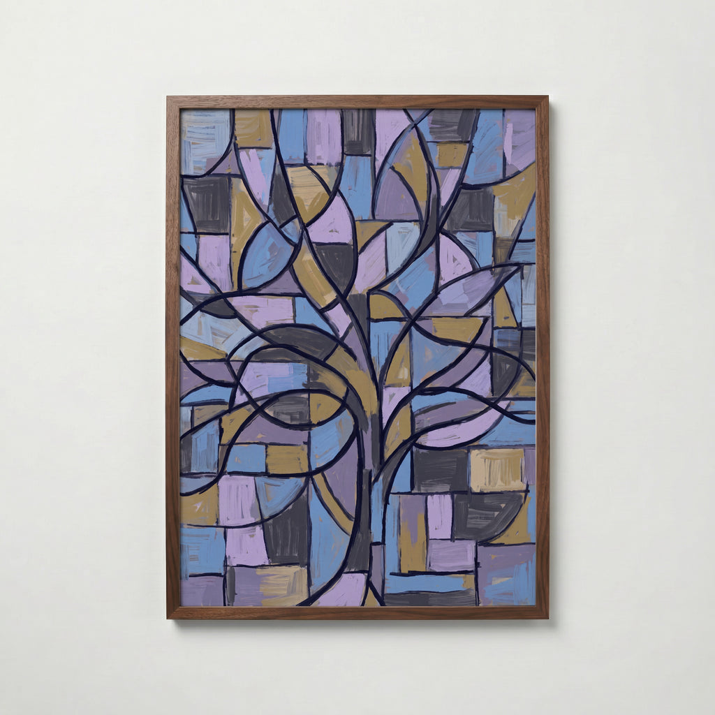 Piet Mondrian Blossoming Tree in Blue Poster – valnötsram