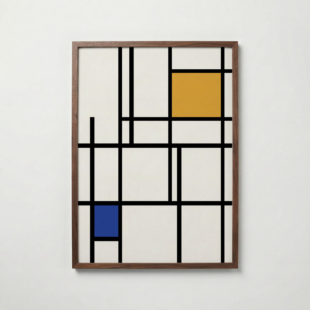 Piet Mondrian Quiet Composition Poster – valnötsram