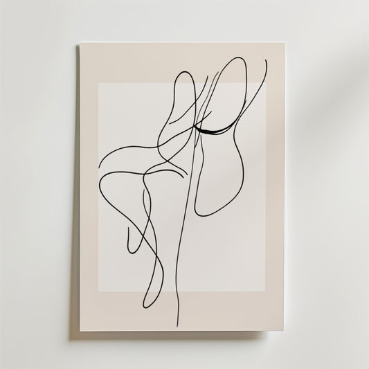 Framed Abstract Line Flow Poster