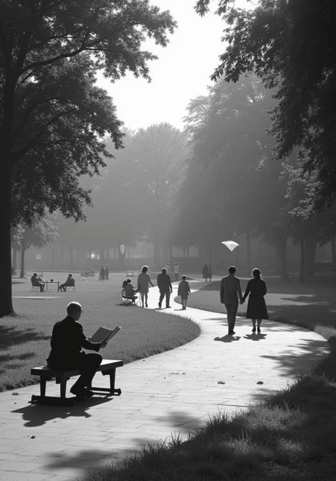 Morning Stroll – affisch med snyggt motiv, köp enkelt hos Bozetto i flera storlekar